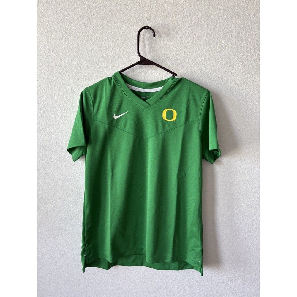 Nike Dri-FIT Women's Oregon Ducks V-Neck Sideline Gear Short Sleeve Size M NWT